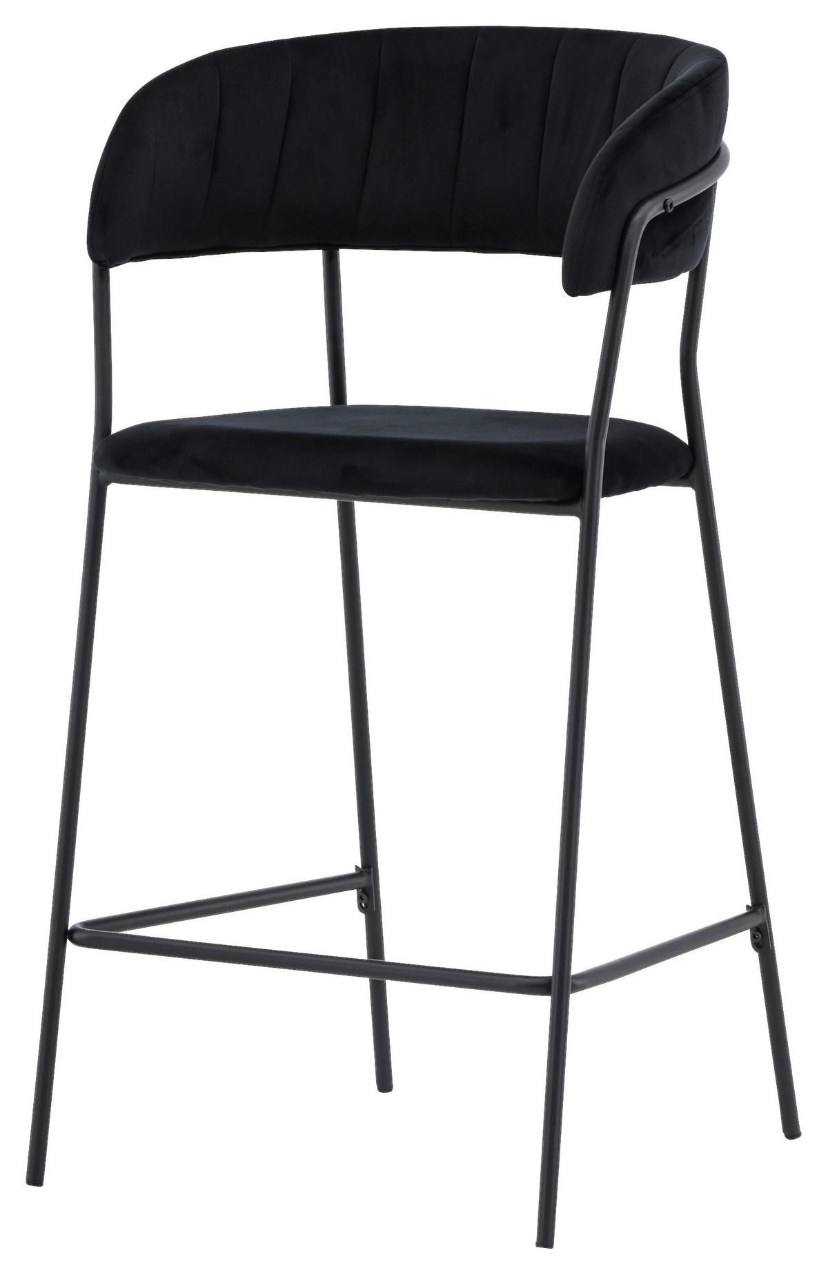 BARHOCKER-SET in Schwarz  - Schwarz, Design, Textil/Metall (53/97/49cm) - Livetastic