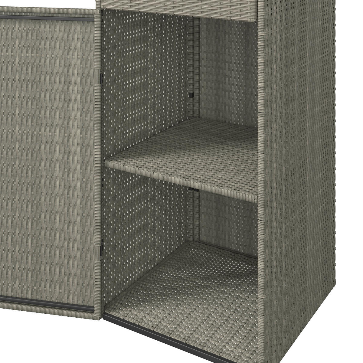 GARTENKOMMODE 55/111/55 cm  - Silberfarben/Grau, MODERN, Kunststoff/Metall (55/111/55cm) - Ambia Garden