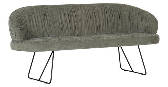 SITZBANK 202/88/65 cm Flachgewebe Grün Metall - Schwarz/Grün, Design, Textil/Metall (202/88/65cm) - Novel