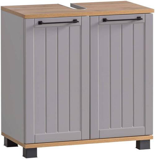 WASCHBECKENUNTERSCHRANK 59,8/62,4/32,6 cm  - Platinfarben/Eichefarben, MODERN, Holzwerkstoff/Kunststoff (59,8/62,4/32,6cm) - Stylife