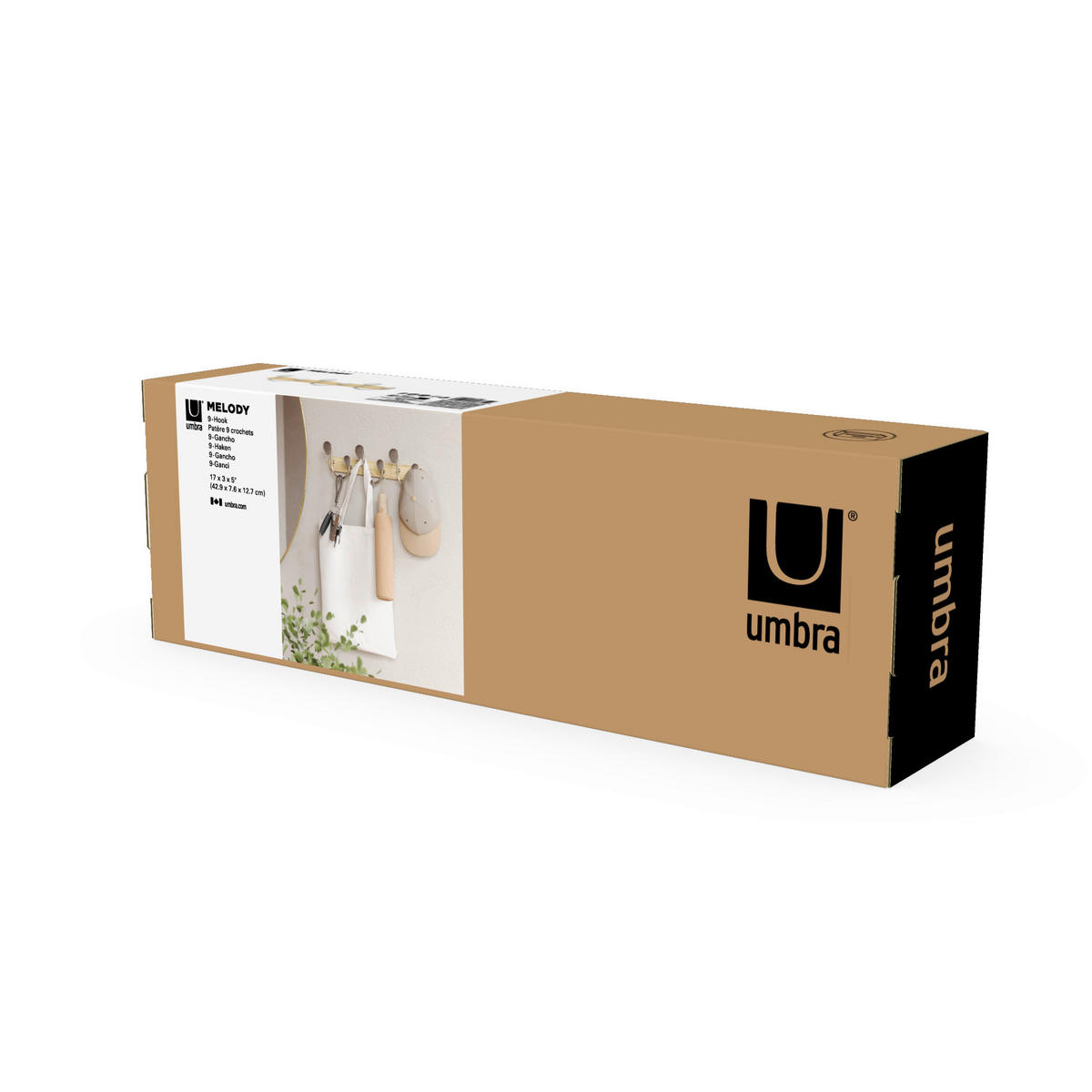 WANDGARDEROBE - Naturfarben/Nickelfarben, Design, Holz/Metall (7,6/12,7/43,2cm) - Umbra