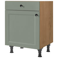 SCHUBKASTENUNTERSCHRANK 60/87/56 cm  in Grün, Eichefarben  - Eichefarben/Schwarz, MODERN, Holzwerkstoff/Metall (60/87/56cm) - Nobilia