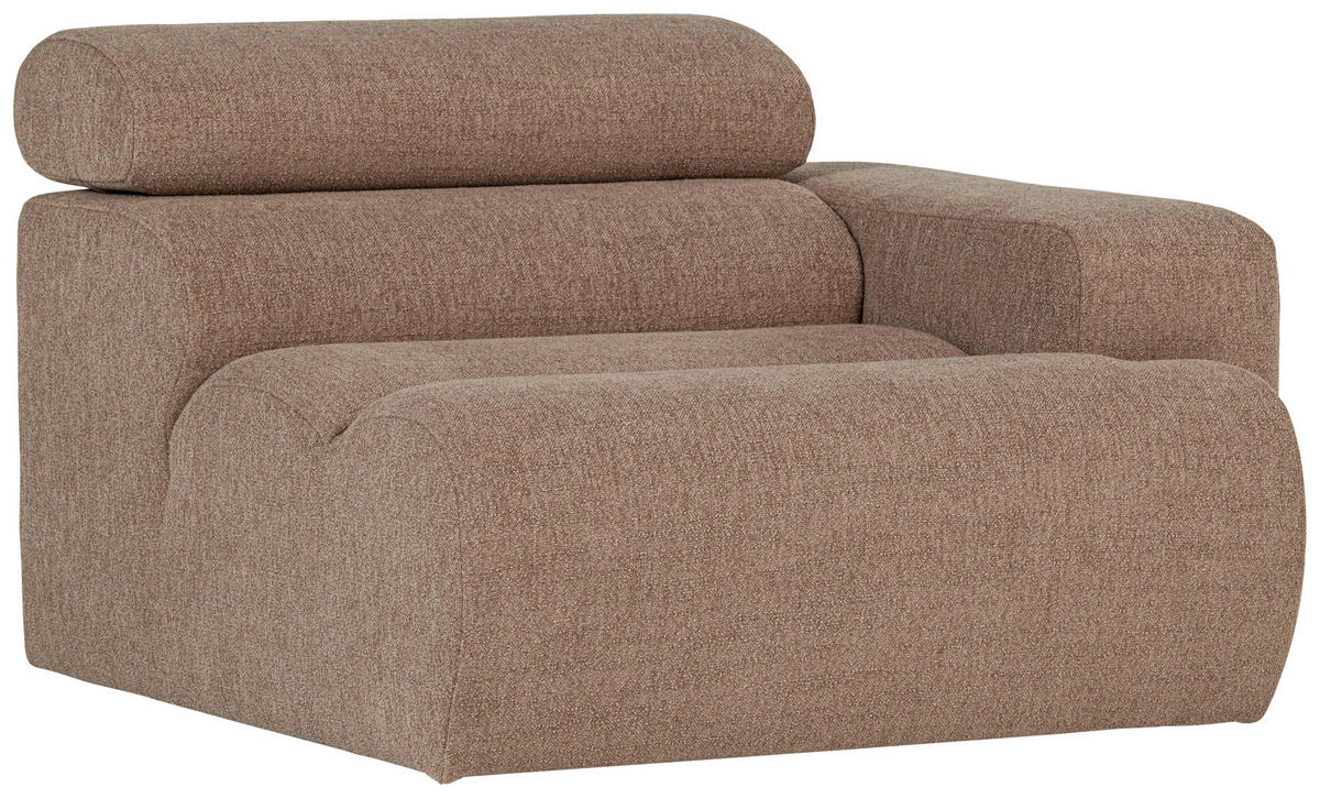SOFAELEMENT Novi Bouclé Taupe  - Taupe, Design, Kunststoff/Textil (113/86/109cm) - Livetastic