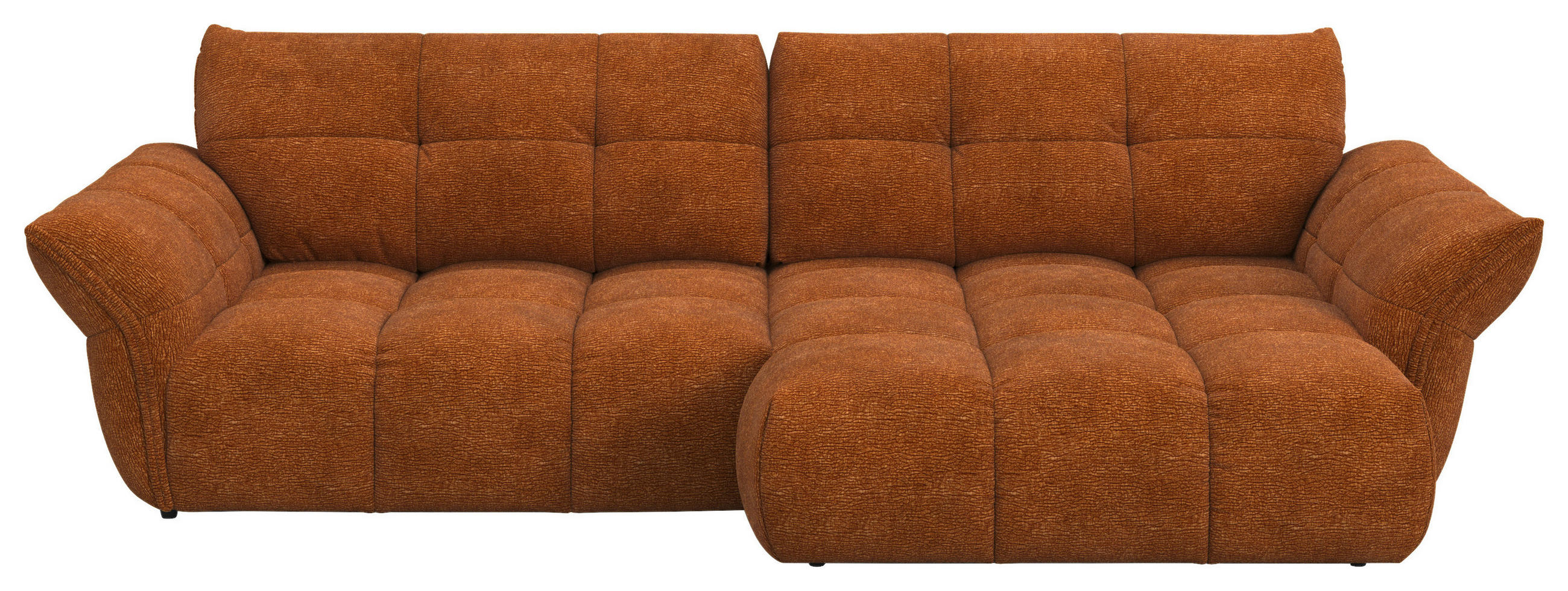 ECKSOFA  in Chenille Terracotta  312/177 cm  - Terracotta/Schwarz, Design, Kunststoff/Textil (312/177cm) - Welnova