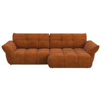 ECKSOFA  in Chenille Terracotta  312/177 cm  - Terracotta/Schwarz, Design, Kunststoff/Textil (312/177cm) - Welnova