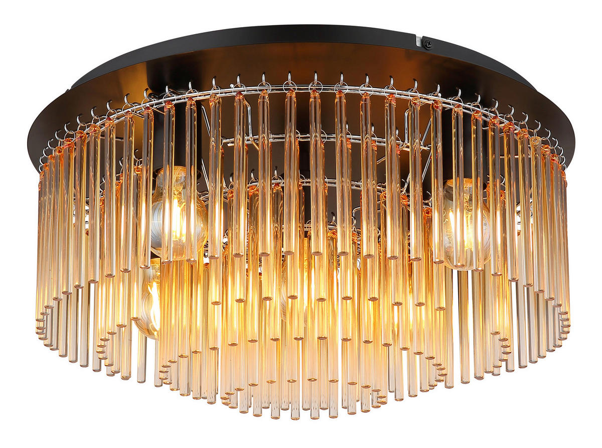 DECKENLEUCHTE GORLEY 50/25 cm   - Klar/Chromfarben, Basics, Glas/Metall (50/25cm) - Globo