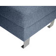 HOCKER in Textil Blau  - Blau/Silberfarben, Design, Textil/Metall (62/41/62cm) - Xora