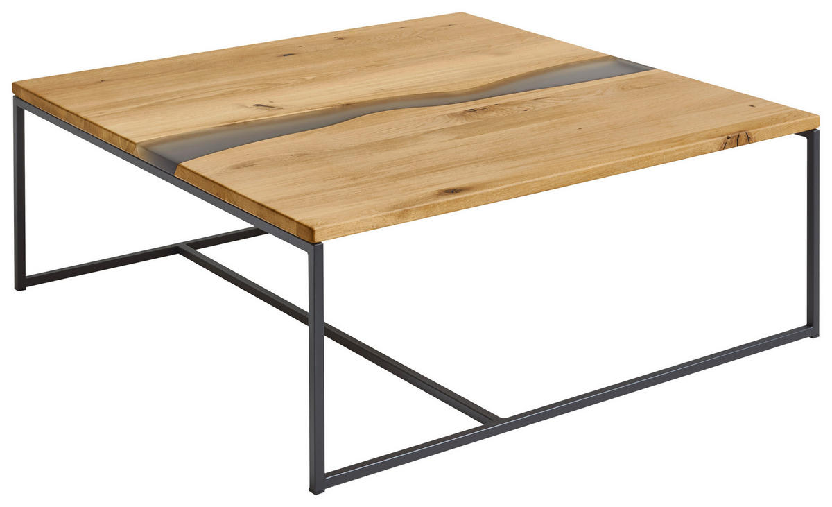 COUCHTISCH in Holz, Metall 90/90/37 cm  - Wildeiche/Anthrazit, Design, Holz/Metall (90/90/37cm) - Venjakob