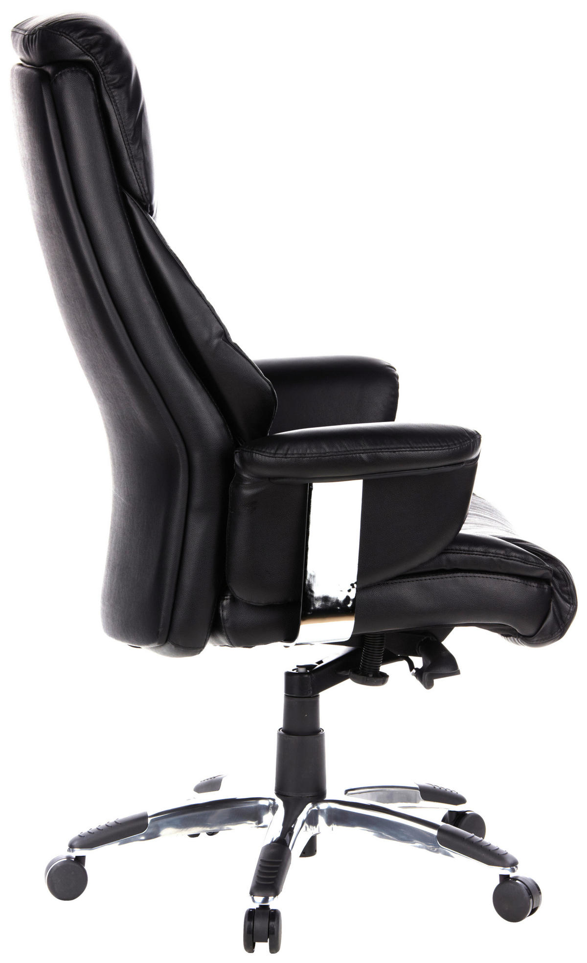 CHEFSESSEL Lederlook Schwarz  - Schwarz, MODERN, Kunststoff/Textil (63/140/52cm) - MID.YOU