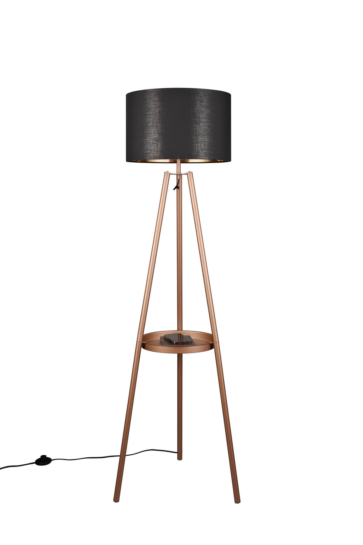 PODNA LAMPA Colette  - zlatna/braon, Dizajnerski, metal/tekstil (57/152,5cm)