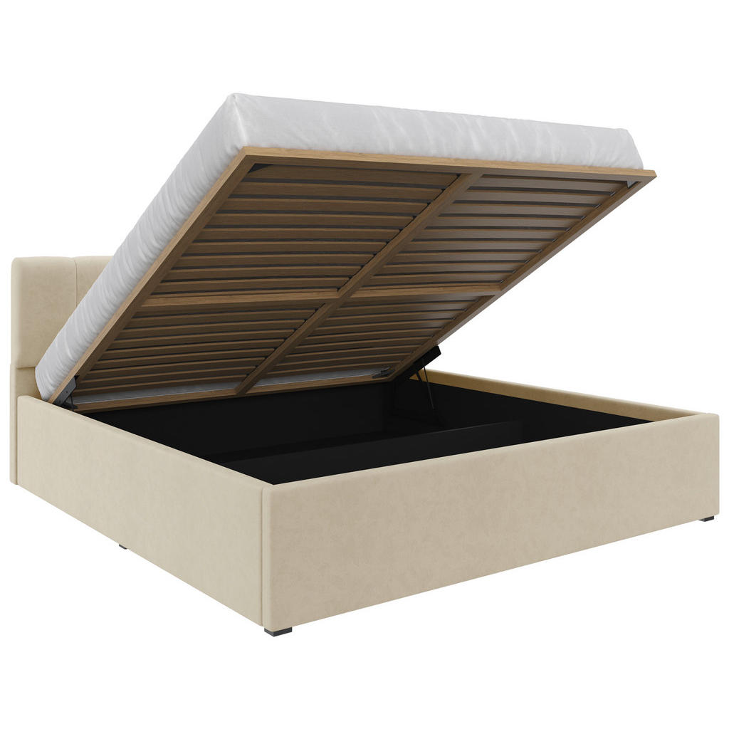 Thumbnail - Stylife Polsterbett, Creme, Holz, Buche, Schichtholz, 180x200 cm, gepolstertes Kopfteil, in verschiedenen Größen erhältl...