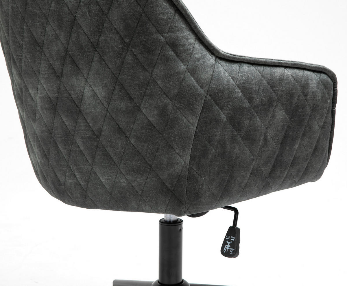 DREHSTUHL  in Samt Grün  - Schwarz/Grün, MODERN, Kunststoff/Textil (57/91/58cm) - MID.YOU