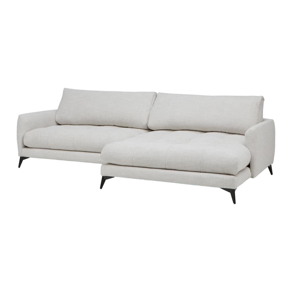 HÖRNSOFFA i chenille gråvit  - gråvit/svart, metall/textil (273/61-85/161cm) - MID.YOU