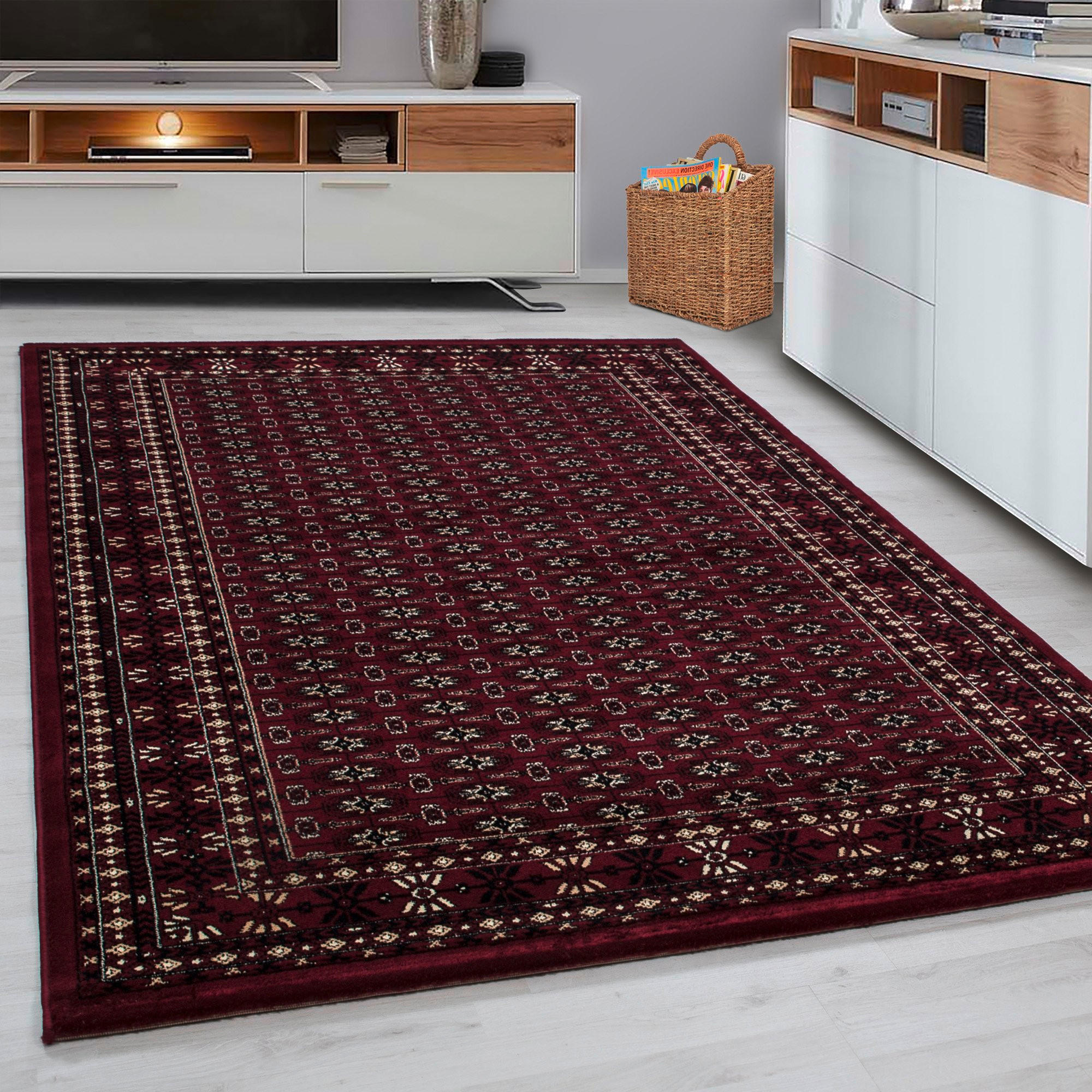 VÄVD MATTA 120/170 cm Marrakesh  - mörkröd, Klassisk, textil (120/170cm) - Esposa