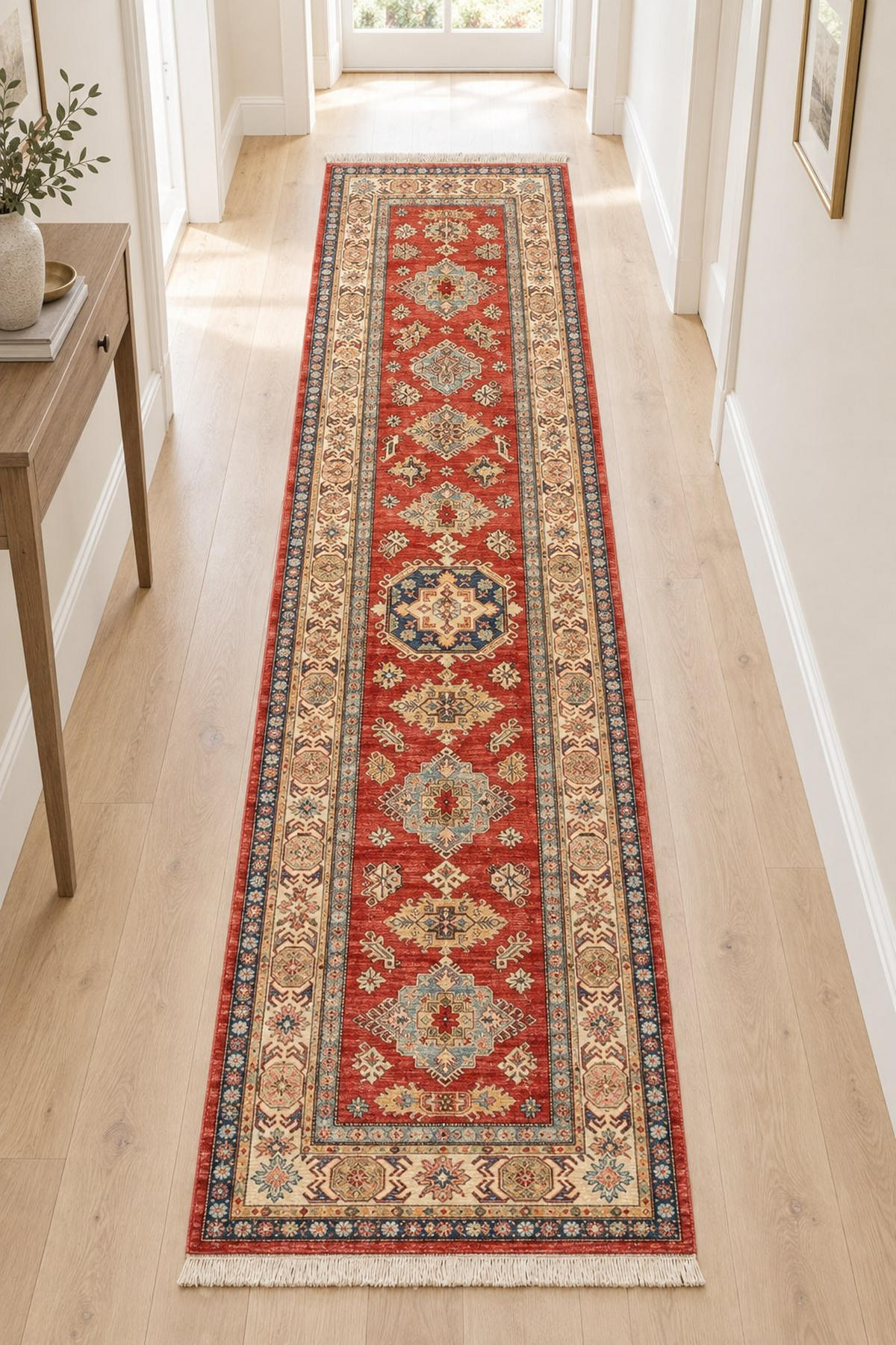 ORIJENTALNI TEPIH  crvena     - crvena, Konvencionalno, prirodni materijali (90/300cm)