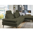 ECKSOFA in Echtleder Grün  310/180 cm  - Schwarz/Grün, Design, Leder/Metall (310/180cm) - Dieter Knoll
