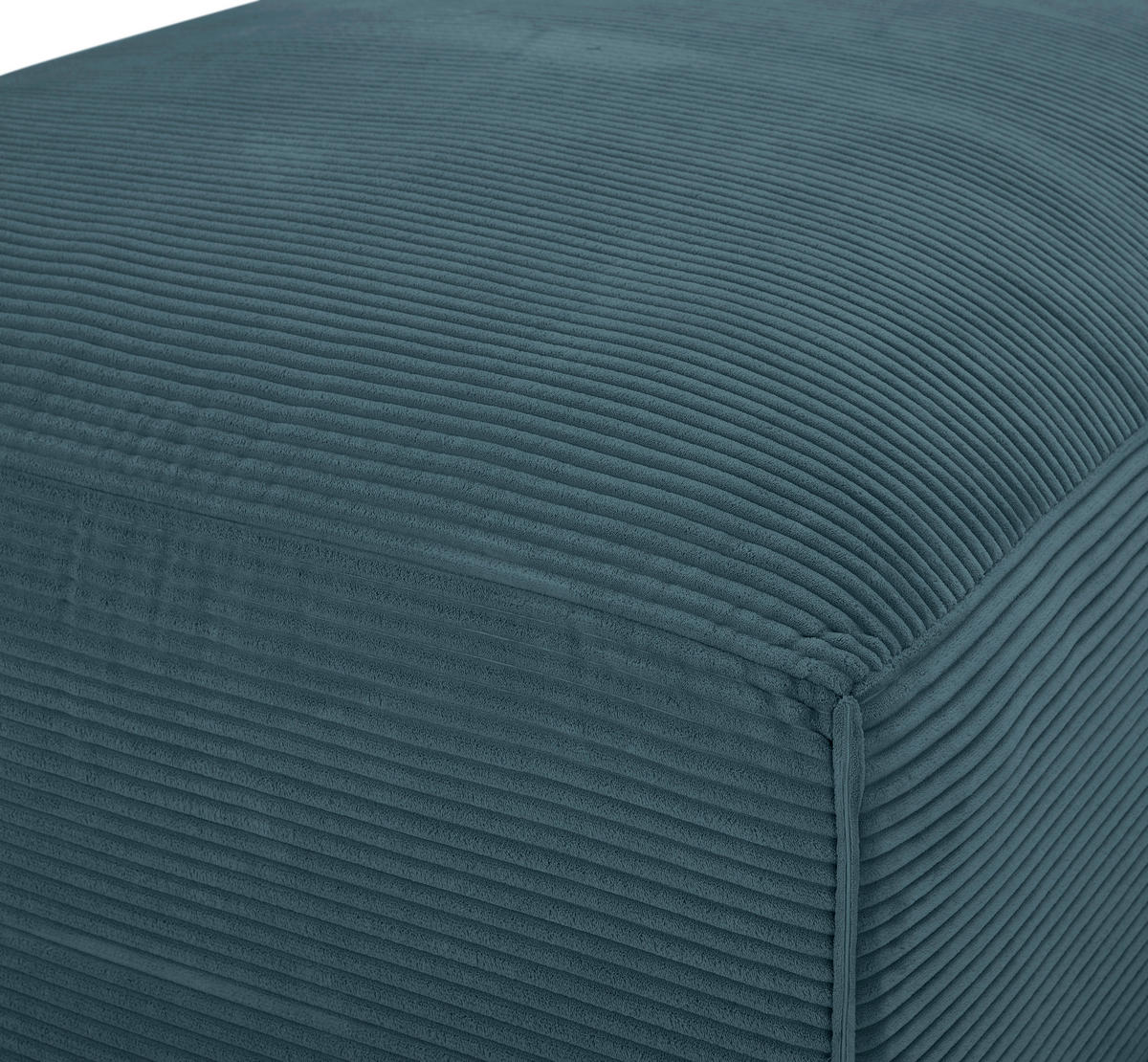 ECKSOFA in Cord Petrol  - Petrol/Schwarz, Design, Kunststoff/Textil (303/196cm) - Livetastic