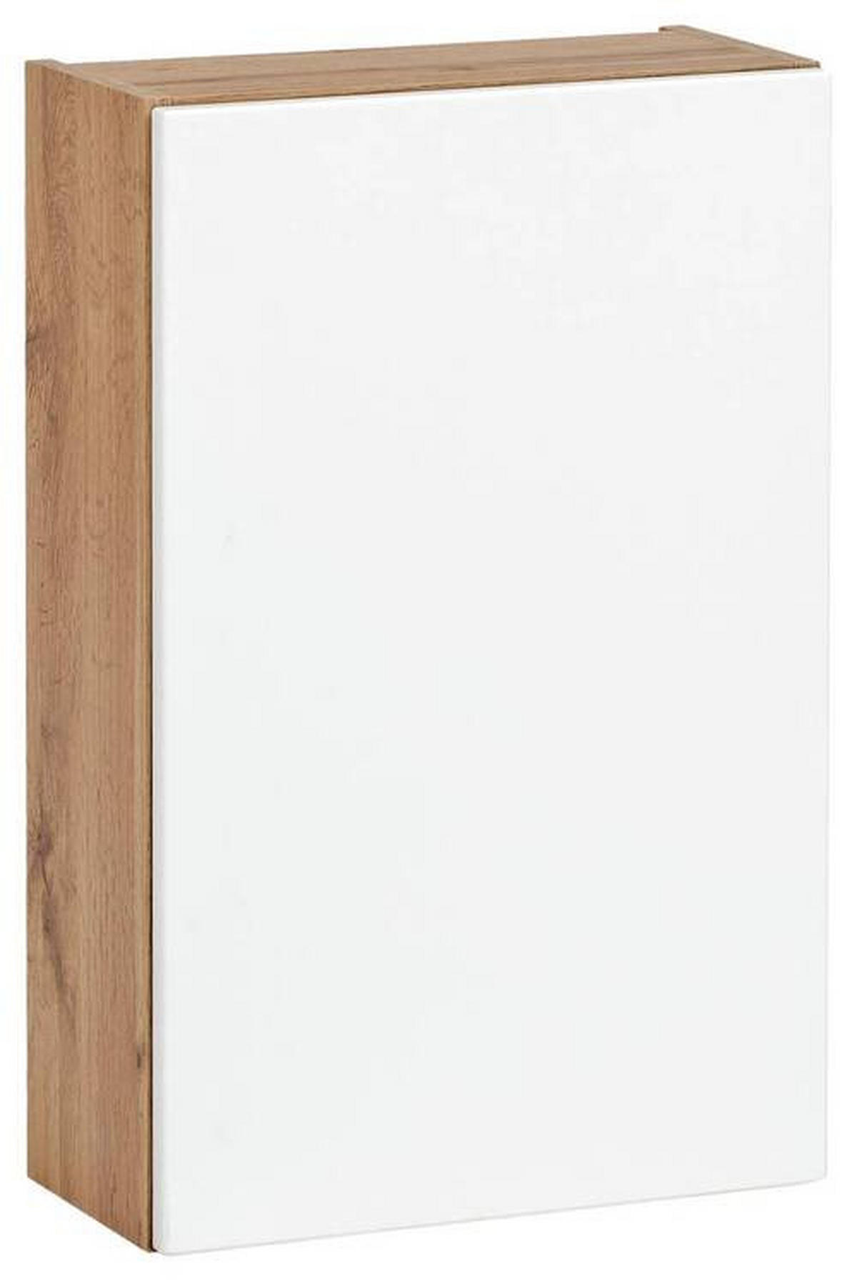 VÄGGHÄNGT SKÅP  - vit/ekfärgad, Klassisk, trämaterial (40/64/20cm) - Held