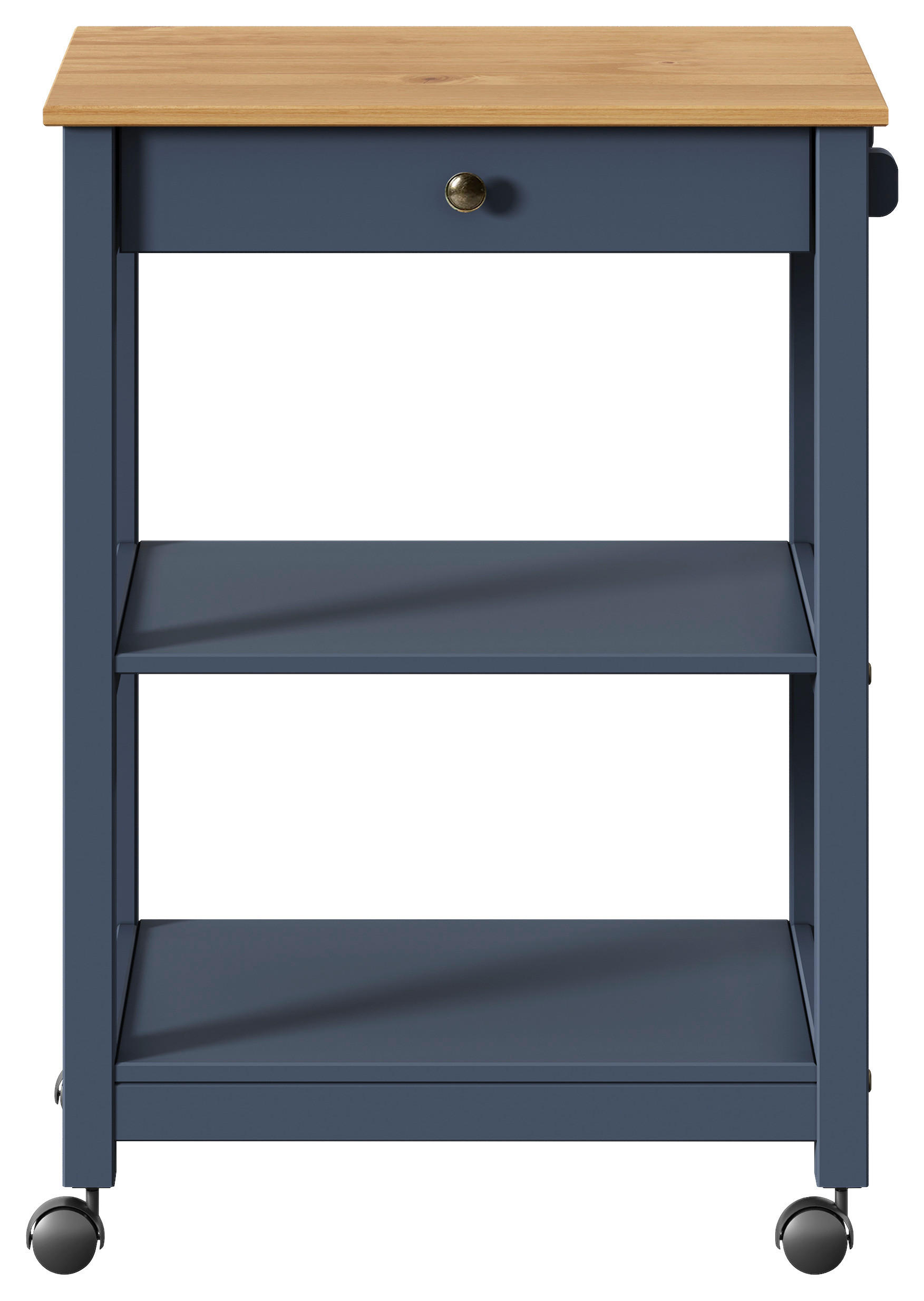 SERVIERWAGEN Pinie massiv Braun, Dunkelgrau  - Dunkelgrau/Zinkfarben, MODERN, Holz/Kunststoff (65/90,6/40cm) - Livetastic