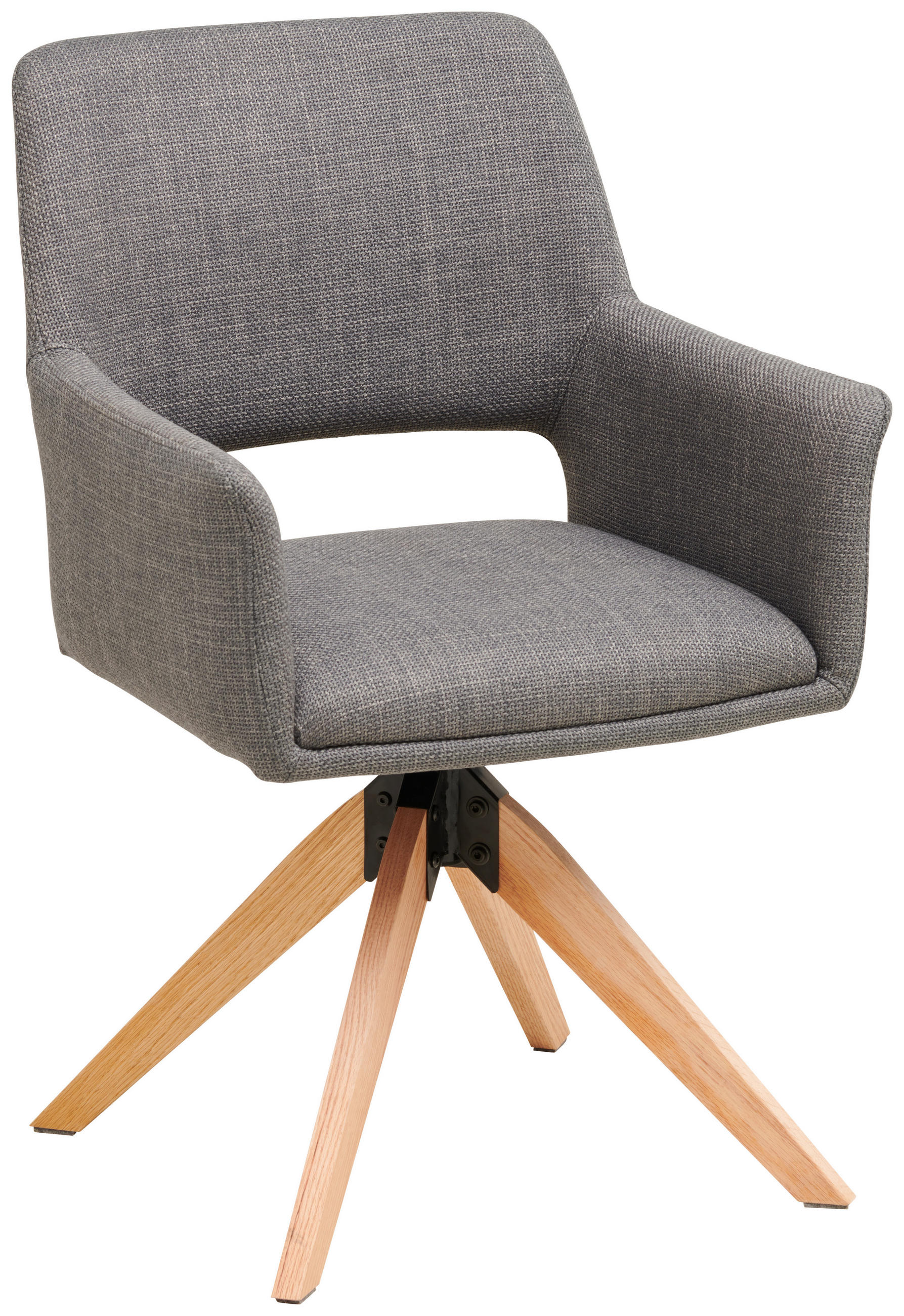 ARMLEHNSTUHL  in Eisen Webstoff  - Naturfarben/Grau, LIFESTYLE, Holz/Textil (62/87/60cm) - MID.YOU