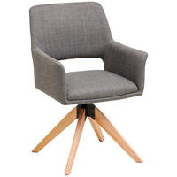 ARMLEHNSTUHL  in Eisen Webstoff  - Naturfarben/Grau, LIFESTYLE, Holz/Textil (62/87/60cm) - MID.YOU