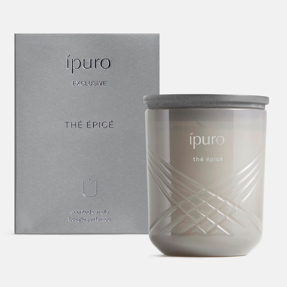 DUFTKERZE  - Grau, Basics, Glas (9/9/11,5cm)