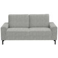 2-SITZER-SOFA  in Flachgewebe Silberfarben  - Silberfarben/Schwarz, Design, Textil/Metall (178/86/97cm) - Hom`in