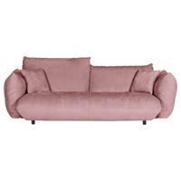 BIG SOFFA i plysch rosa  - svart/rosa, Klassisk, textil/plast (240/78/107cm) - MID.YOU
