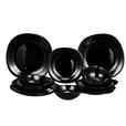 TAFELSERVICE 16-teilig  - Schwarz, Basics, Glas - Boxxx