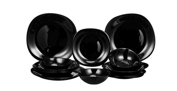 TAFELSERVICE 16-teilig  - Schwarz, Basics, Glas - Boxxx