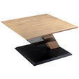 COUCHTISCH in Holz, Glas, Holzwerkstoff 75/75/48-65 cm  - Eiche Bianco/Anthrazit, Natur, Glas/Holz (75/75/48-65cm) - Venda