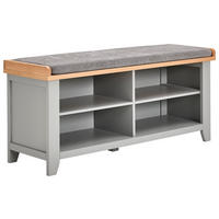 SCHUHBANK Grau, Naturfarben  - Naturfarben/Grau, LIFESTYLE, Holz/Textil (110/60/35cm) - MID.YOU