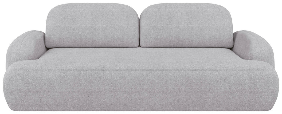3-SITZER-SOFA Sevilla Plus in Bouclé Hellgrau  - Hellgrau/Schwarz, Design, Kunststoff/Textil (256/93/120cm) - MID.YOU