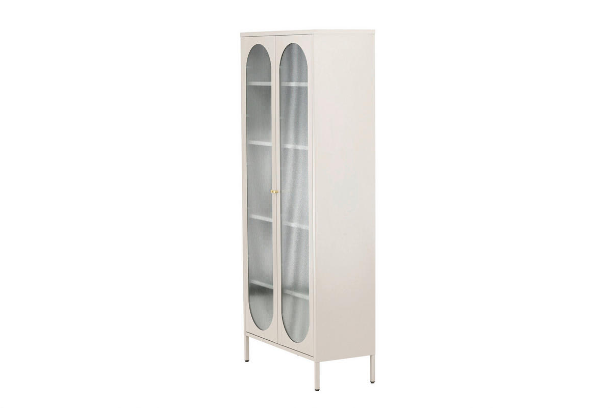 VITRINE  in Beige  - Beige, MODERN, Glas/Metall (80/180/35cm) - Livetastic