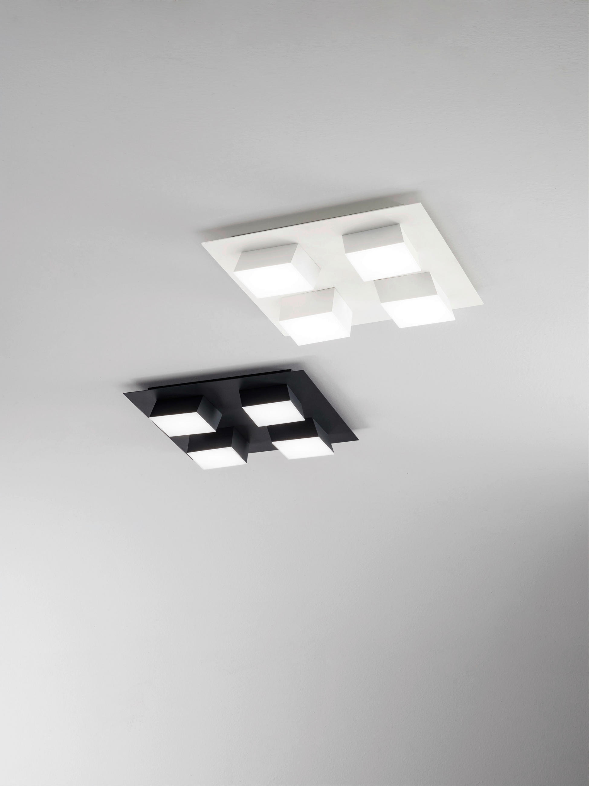 LED-DECKENLEUCHTE 35/35/8 cm   - Weiß, Design, Kunststoff/Metall (35/35/8cm) - Fabas Luce