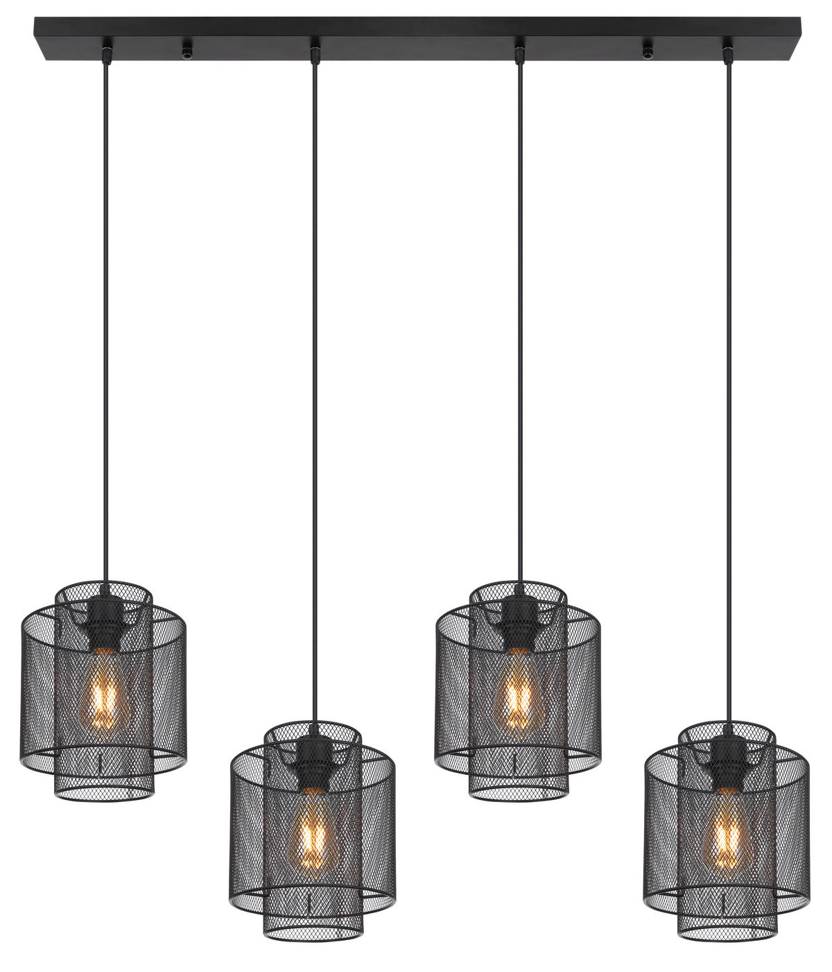 HÄNGELEUCHTE 98/20/120 cm   - Schwarz, Basics, Metall (98/20/120cm) - Globo