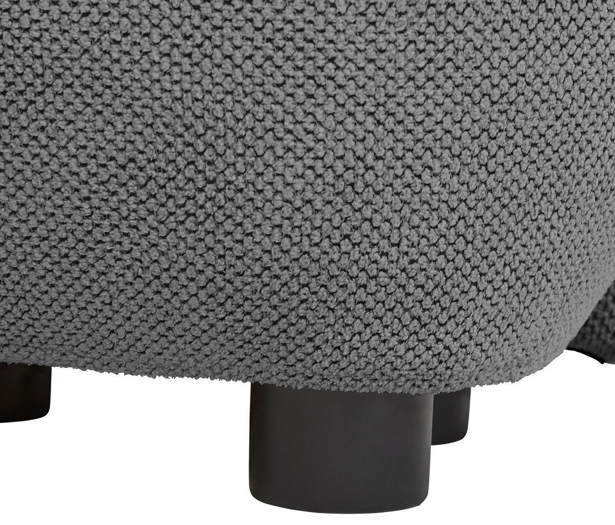 ECKSOFA Dunkelgrau Webstoff  - Dunkelgrau/Schwarz, MODERN, Kunststoff/Textil (175/265cm) - Carryhome