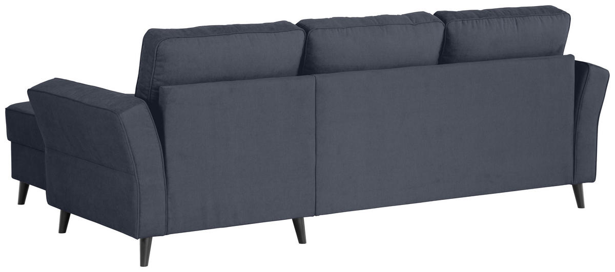ECKSOFA in Velours Dunkelgrau  - Dunkelgrau/Schwarz, Konventionell, Holz/Textil (244/159cm) - Carryhome