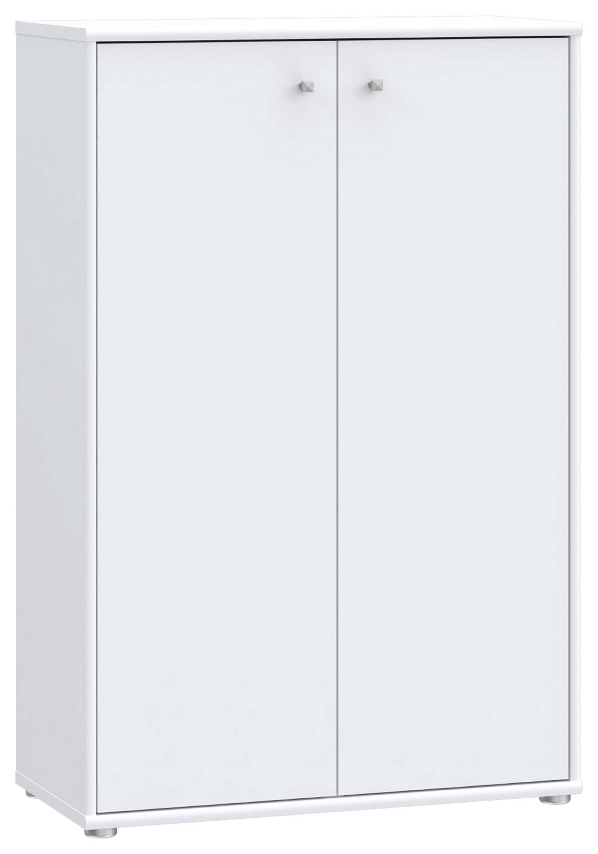 KOMMODE 73,7/111,1/34,8 cm Weiss  - Weiss/Alufarben, Design, Holzwerkstoff (73,7/111,1/34,8cm)