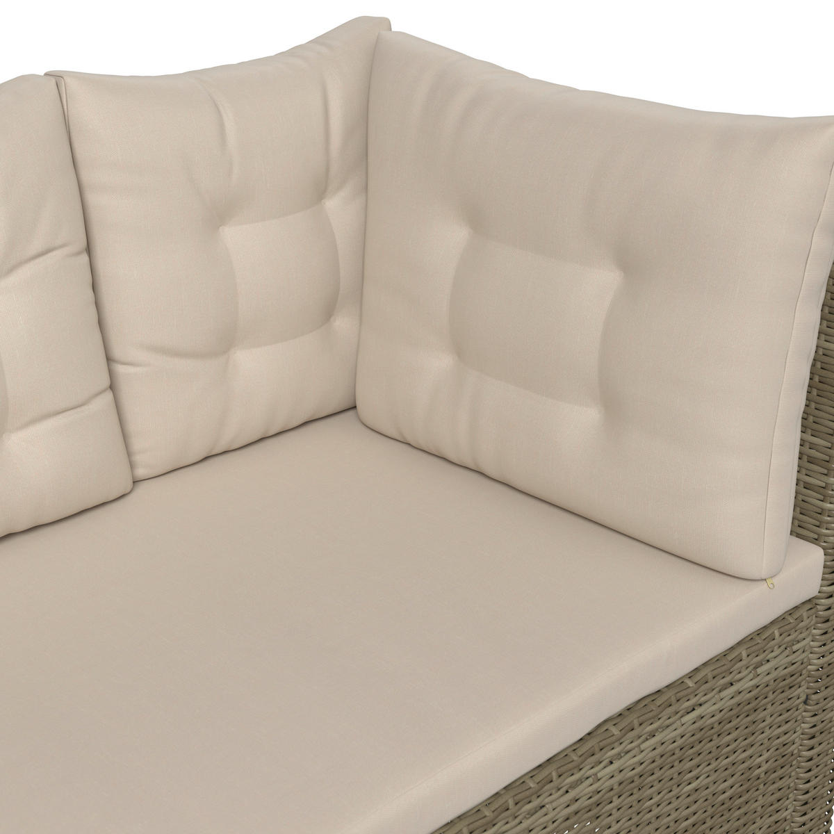 GARTENBANK 160/80/85 cm  in Grau, Beige  - Beige/Schwarz, MODERN, Kunststoff/Textil (160/80/85cm) - Ambia Garden