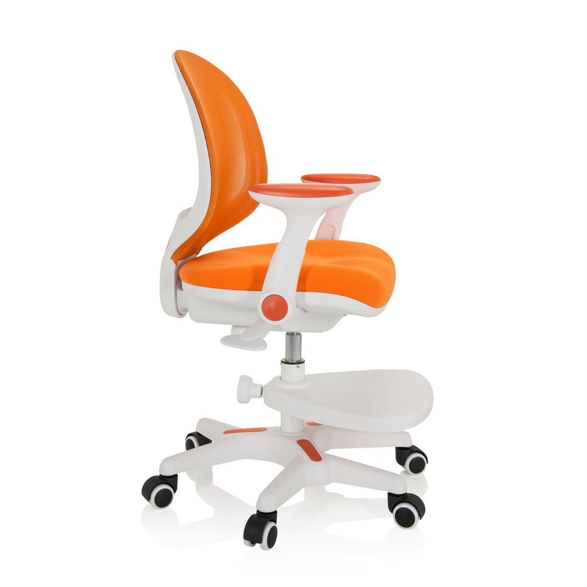 MLADINSKI VRTLJIVI STOL umetna masa, tekstil oranžna  - bela/oranžna, Moderno, umetna masa/tekstil (56/89 - 101/52cm) - MID.YOU