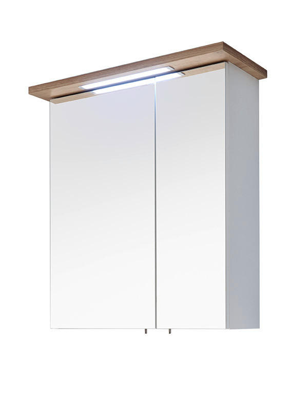 SPIEGELSCHRANK 60/72/20 cm  - Chromfarben/Eichefarben, Design, Glas/Holzwerkstoff (60/72/20cm) - Xora