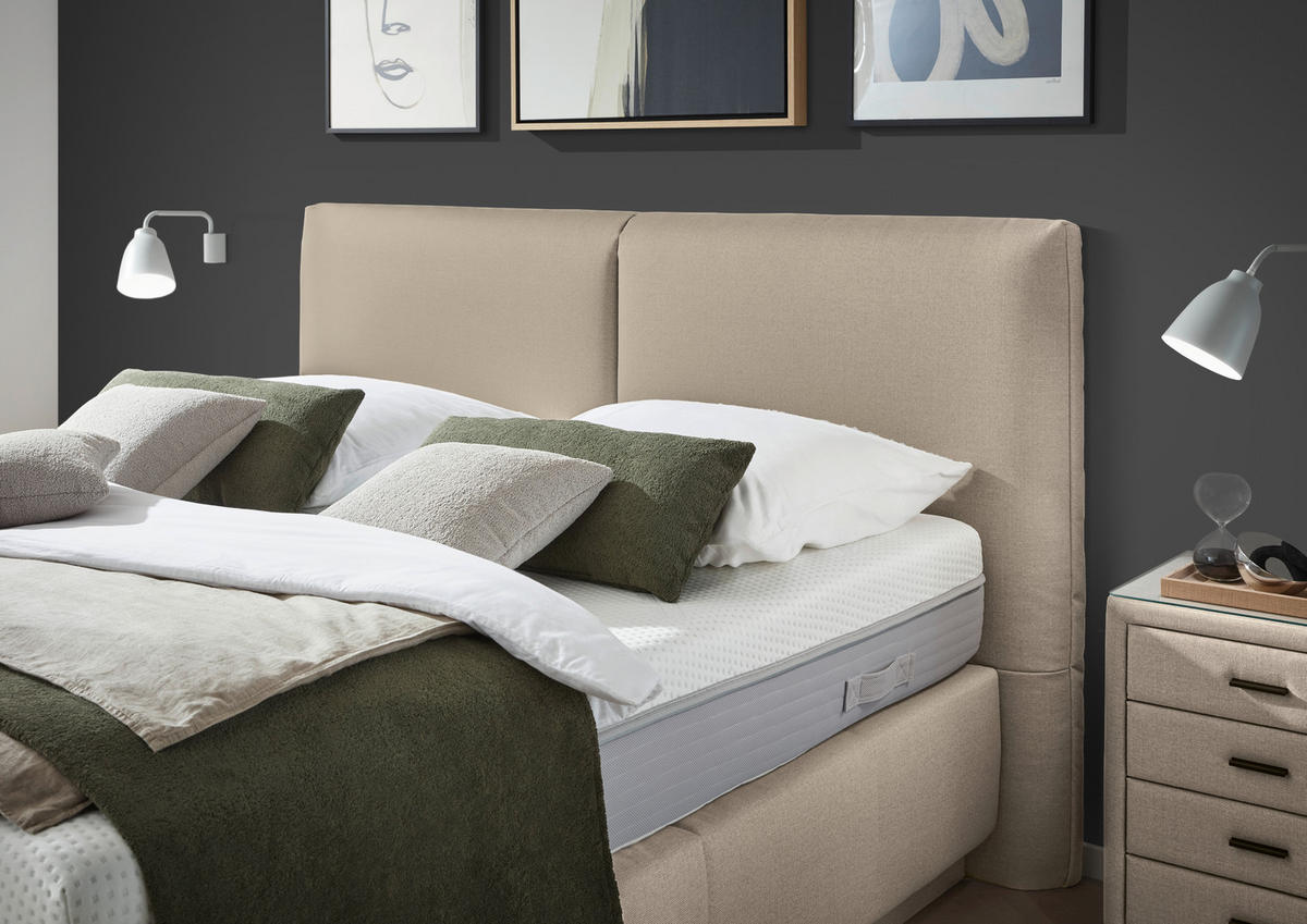 BOXSPRINGBETT 180/200 cm  in Beige  - Beige, KONVENTIONELL, Textil (180/200cm) - Dieter Knoll