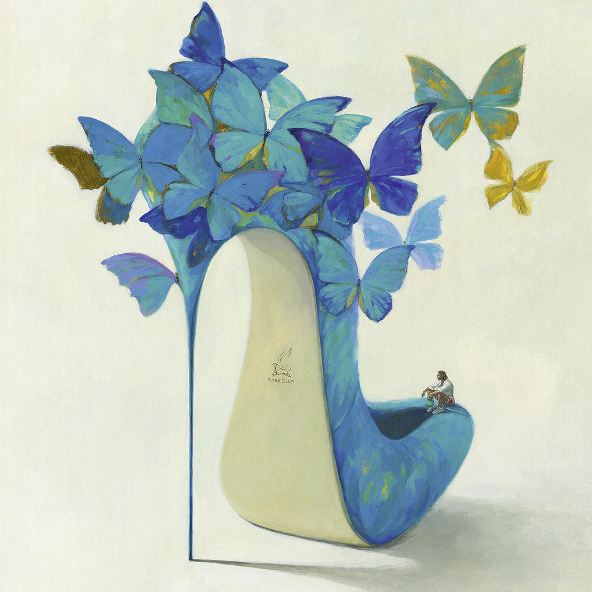 KUNSTDRUCK Frauen Cherchez la femme  - Blau/Creme, Basics, Papier (30/30cm) - Monee