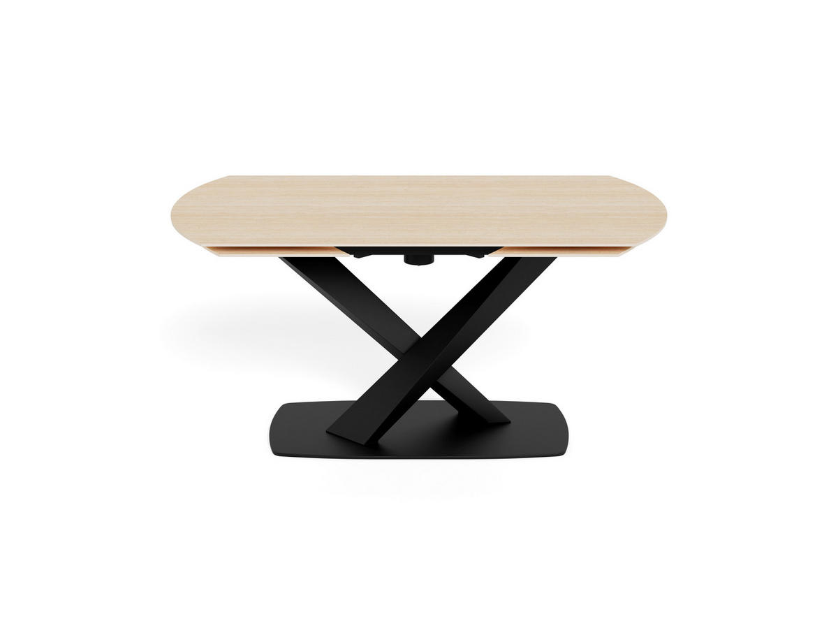 MATBORD svart, sandfärgad rektangulär  utdragbar  - sandfärgad/svart, Klassisk, metall/keramik (160-240/90/77cm) - Best Price