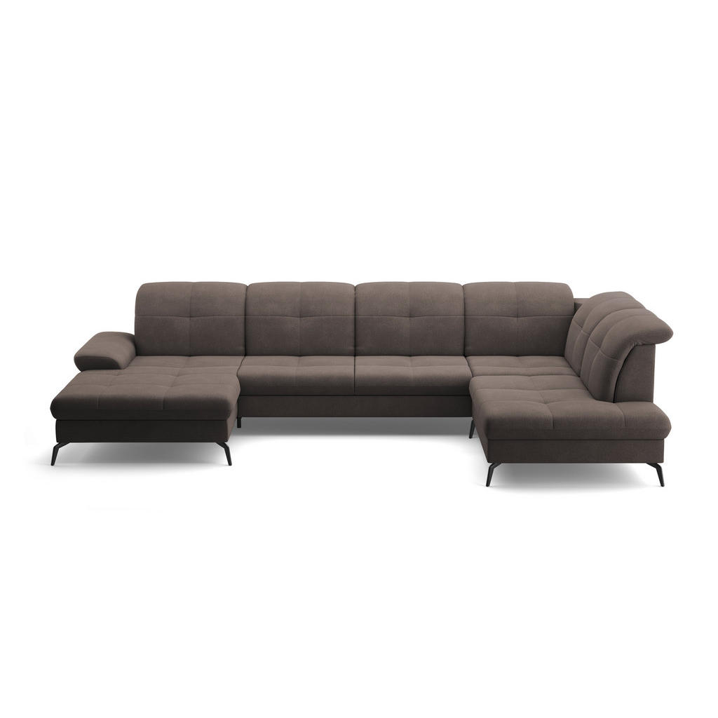 Thumbnail - Sit & More Wohnlandschaft, Graphit, Textil, 6,5-Sitzer, Ottomane rechts, U-Form, 357x231 cm, Goldenes M, Oeko-Tex® Stand...