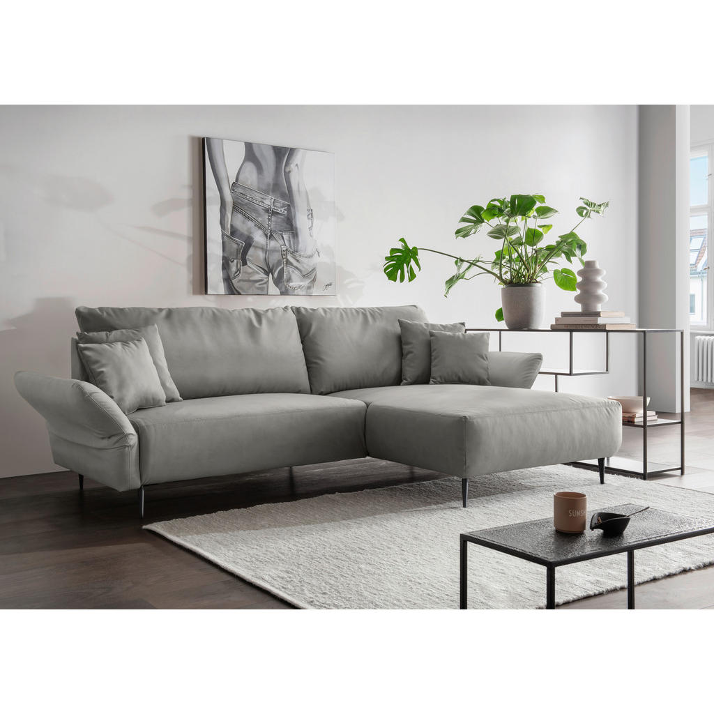 Thumbnail - Livetastic Ecksofa, Grau, Textil, 4-Sitzer, Füllung: Schaumstoff, seitenverkehrt montierbar, L-Form, 264-302x178 cm, Mad...