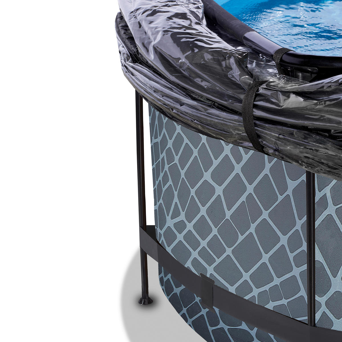 POOL 360/122 cm  - Blaugrau, Konventionell, Kunststoff/Metall (360/122cm) - EXIT Toys