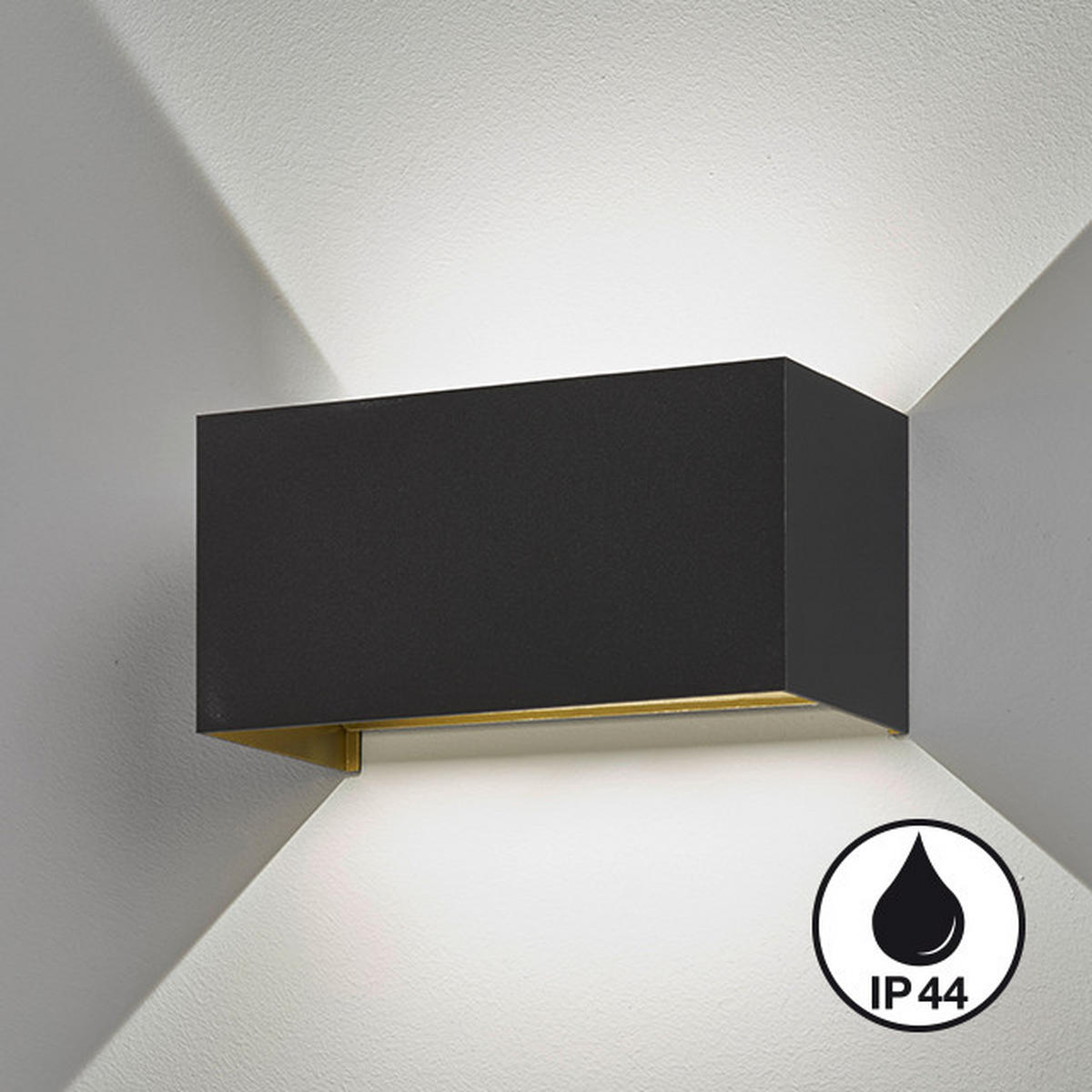 LED-WANDLEUCHTE Wallo 20/10/10 cm   - Schwarz, Design, Metall (20/10/10cm) - Fischer & Honsel