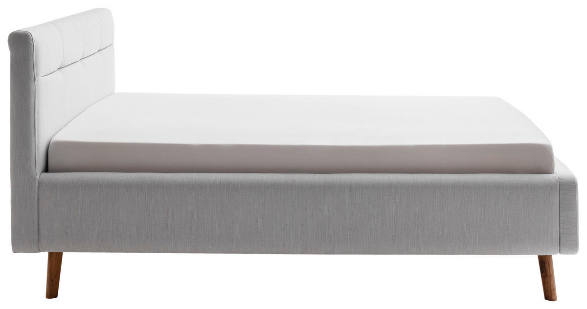 POLSTERBETT 140/200 cm  in Hellgrau  - Eichefarben/Birkefarben, Konventionell, Holz/Textil (140/200cm) - Boxxx
